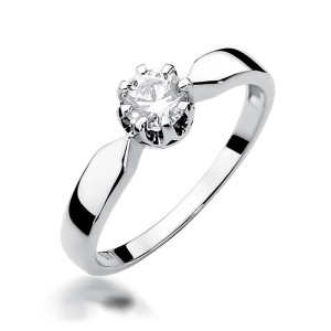 Złoty pierścionek W228 Diament 0,70ct białe złoto pr. 585