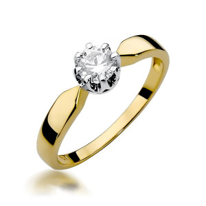 Złoty pierścionek W228 Diament 0,50ct żółte złoto pr. 585