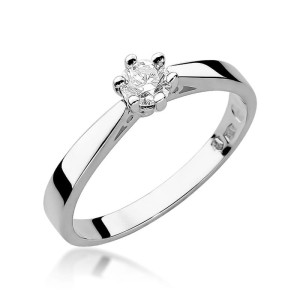 Złoty pierścionek W229B Diament 0,20ct białe złoto pr. 585