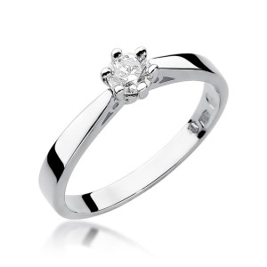 Złoty pierścionek W229B Diament 0,30ct białe złoto pr. 585