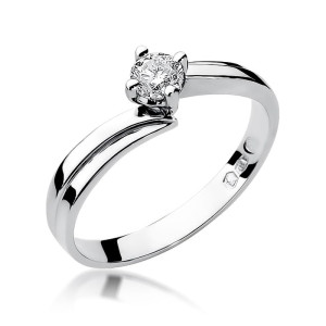 Złoty pierścionek W231B Diament 0,25ct białe złoto pr. 585
