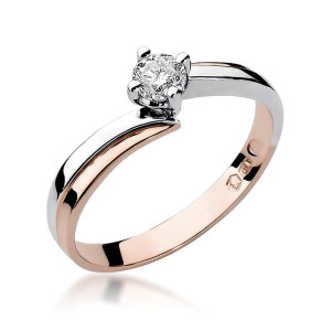 Złoty pierścionek W231B Diament 0,30ct różowe złoto pr. 585