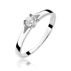 Złoty pierścionek W240 Diament 0,20ct białe złoto pr. 585