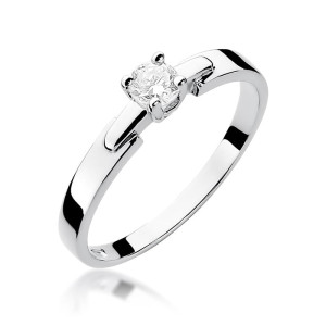 Złoty pierścionek W241 Diament 0,20ct białe złoto pr. 585