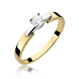 Złoty pierścionek W241 Diament 0,20ct żółte złoto pr. 585