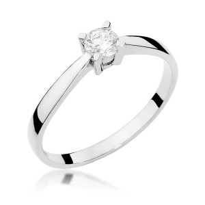 Złoty pierścionek W242 Diament 0,20ct białe złoto pr. 585