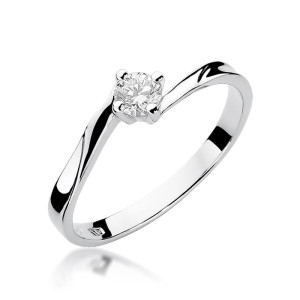 Złoty pierścionek W243 Diament 0,20ct białe złoto pr. 585