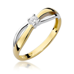 Złoty pierścionek W248 Diament 0,10ct żółte złoto pr. 585