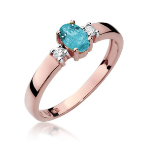 Złoty pierścionek W264 Topaz 0,50ct różowe złoto pr. 585