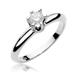 Złoty pierścionek W267 Diament 0,30ct białe złoto pr. 585