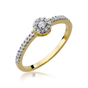 Złoty pierścionek W273 Diament 0,05ct żółte złoto pr. 585