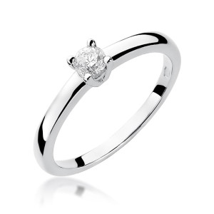 Złoty pierścionek W292 Diament 0,20ct białe złoto pr. 585
