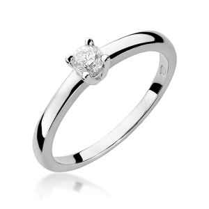 Złoty pierścionek W292 Diament 0,25ct białe złoto pr. 585