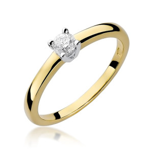 Złoty pierścionek W292 Diament 0,25ct żółte złoto pr. 585