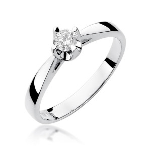 Złoty pierścionek W293 Diament 0,20ct białe złoto pr. 585