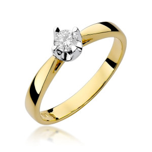 Złoty pierścionek W293 Diament 0,20ct żółte złoto pr. 585