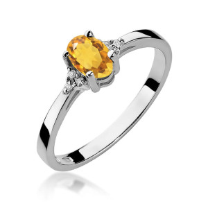 Złoty pierścionek W301 Cytryn 0,60ct żołte złoto pr. 585