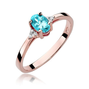 Złoty pierścionek W301 Topaz 0,50ct różowe złoto pr. 585