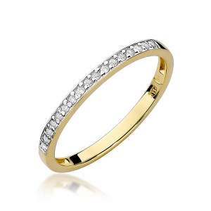 Złoty pierścionek W306 z diamentami żółte złoto pr. 585