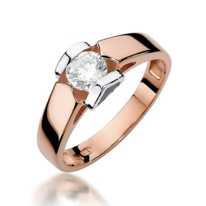 Złoty pierścionek W320 Diament 0,50ct różowe złoto pr. 585