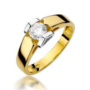 Złoty pierścionek W320 Diament 0,50ct żółte złoto pr. 585