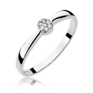 Złoty pierścionek W322 Diament 0,04ct białe złoto pr. 585