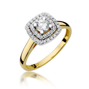Złoty pierścionek W345 Diament 0,30ct żółte złoto pr. 585