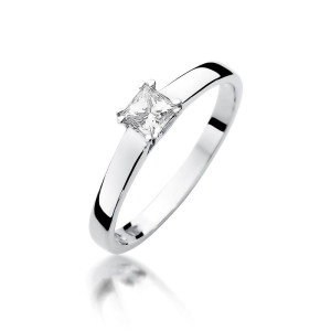 Złoty pierścionek W347 Diament 0,30ct białe złoto pr. 585