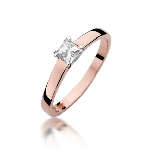 Złoty pierścionek W347 Diament 0,30ct różowe złoto pr. 585