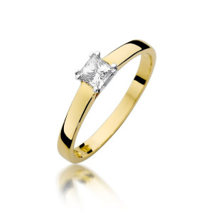 Złoty pierścionek W347 Diament 0,30ct żółte złoto pr. 585