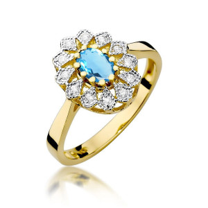 Złoty pierścionek W354 Topaz 0,50ct żółte złoto pr. 585