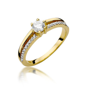 Złoty pierścionek W355 Diament 0,30ct żółte złoto pr. 585