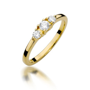 Złoty pierścionek W377 Diament 0,15ct żółte złoto pr. 585