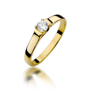 Złoty pierścionek W381 Diament 0,18ct żółte złoto pr. 585