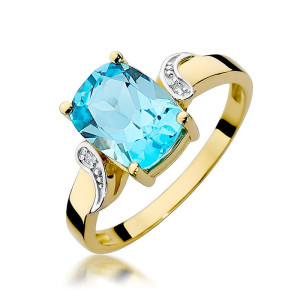 Złoty pierścionek W400 Topaz 2,40ct żółte złoto pr. 585