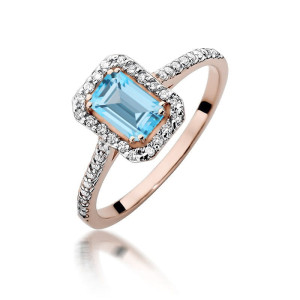 Złoty pierścionek W403 Topaz 0,65ct różowe złoto pr. 585