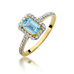 Złoty pierścionek W403 Topaz 0,65ct żółte złoto pr. 585