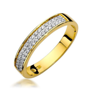 Złoty pierścionek W410 z diamentami żółte złoto pr. 585