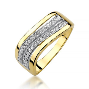 Złoty pierścionek W416 z diamentami żółte złoto pr. 585