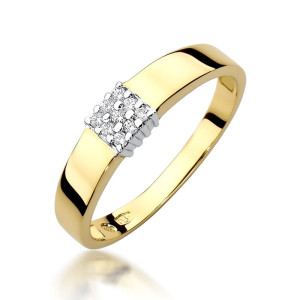 Złoty pierścionek W417 z diamentami żółte złoto pr. 585