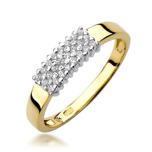 Złoty pierścionek W418 z diamentami żółte złoto pr. 585