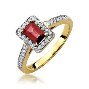 Złoty pierścionek W422 Rubin 0,80ct żółte złoto pr. 585