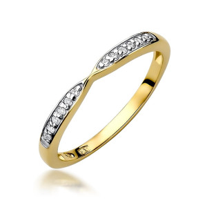 Złoty pierścionek W425 z diamentami żółte złoto pr. 585