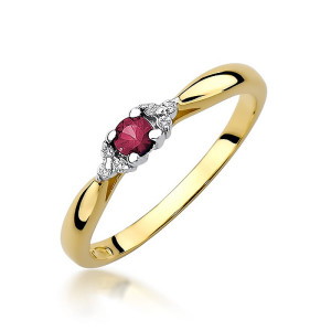 Złoty pierścionek W428 Rubin 0,15ct żółte złoto pr. 585