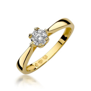 Złoty pierścionek W429 Diament 0,20ct żółte złoto pr. 585