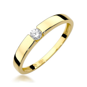 Złoty pierścionek W432 Diament 0,12ct żółte złoto pr. 585