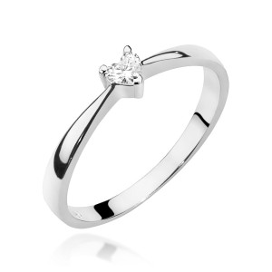 Złoty pierścionek W433 Diament 0,10ct białe złoto pr. 585