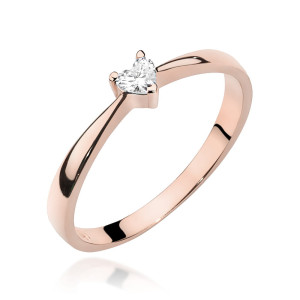 Złoty pierścionek W433 Diament 0,10ct różowe złoto pr. 585