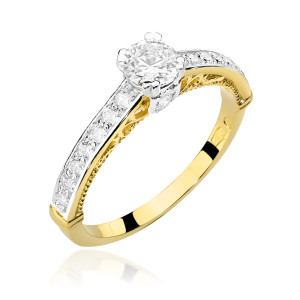 Złoty pierścionek W439 Diament 0,30ct żółte złoto pr. 585