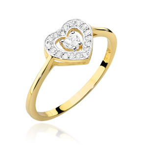 Złoty pierścionek W442 Diament 0,10ct żółte złoto pr. 585
